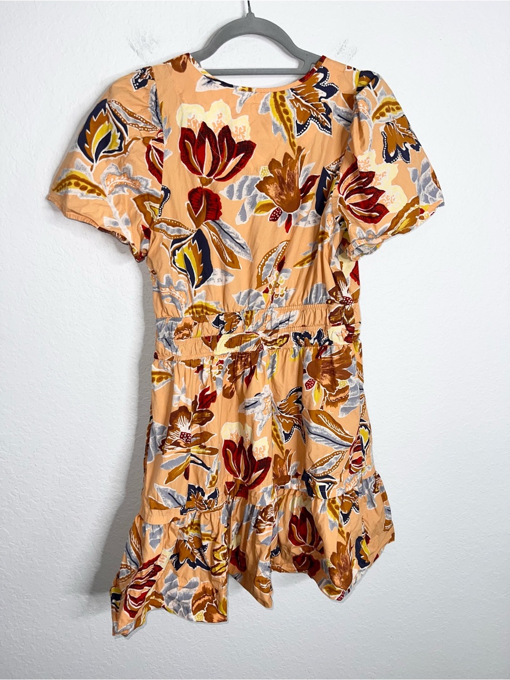 Anthropologie Somerset Mini Dress Women’s Medium Tiered Floral Orange B4 - Picture 3 of 7